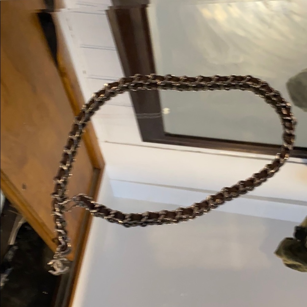 Chanel Nickel/silver brown leather belt - Picture 8 of 13